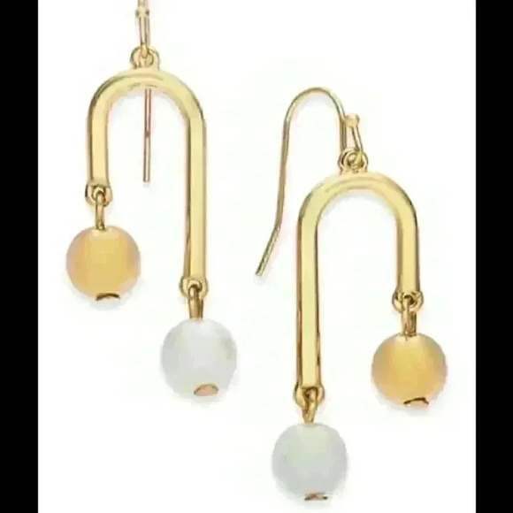 Alfani new Mobile Pearl and Gold Drop Earrings - Picture 1 of 2
